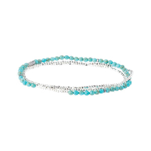 Delicate Stone Wrap Bracelet, Turquoise/Silver