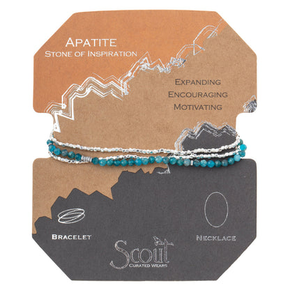 Delicate Stone Wrap Bracelet, Apatite