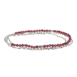 Delicate Stone Wrap Bracelet, Garnet