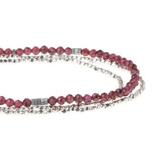 Delicate Stone Wrap Bracelet, Garnet