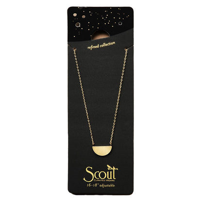 Scout Refined Necklace, Half Moon, Gold