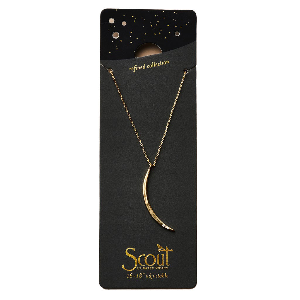 Scout Refined Necklace, Gibbous Slice, Gold