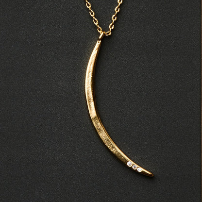Scout Refined Necklace, Gibbous Slice, Gold