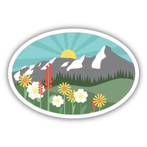 Mountain Wildflowers Sticker, 3in