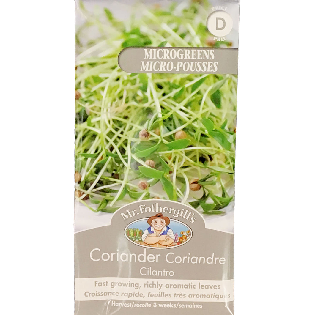 Micro Greens - Cilantro Seeds, Mr Fothergill's