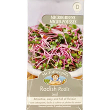 Load image into Gallery viewer, Micro Greens - Radish Leaf Seeds, Mr Fothergill&#39;s
