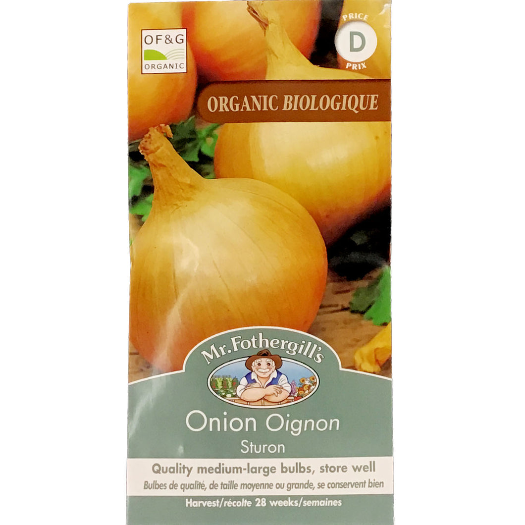 Onion - Sturon Organic Seeds, Mr Fothergill's