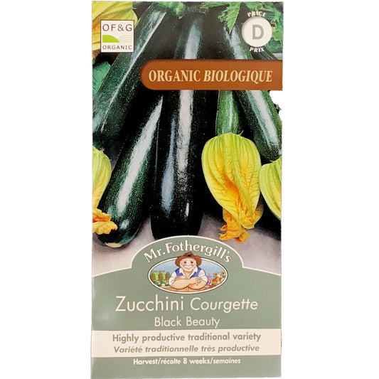 Zucchini - B Beauty Organic Seeds, Mr Fothergill's