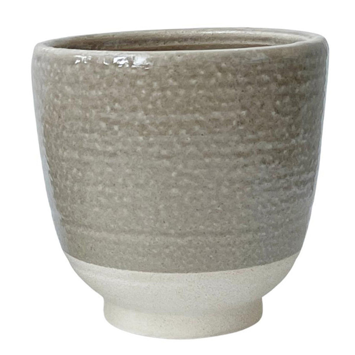 Pot, 6in, Ceramic, Koa with Raised Base, Taupe
