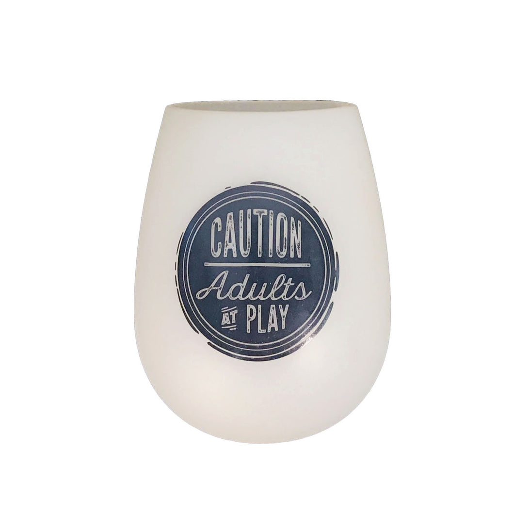 Silicone Wine Glass, Caution Adults At Play