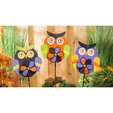 Halloween Owl Pinwheel Spinner Stake, 35in