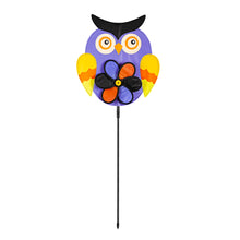 Load image into Gallery viewer, Halloween Owl Pinwheel Spinner Stake, 35in
