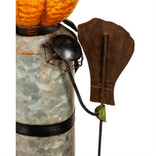 Load image into Gallery viewer, Pumpkin Man Metal Garden Statue, 28in
