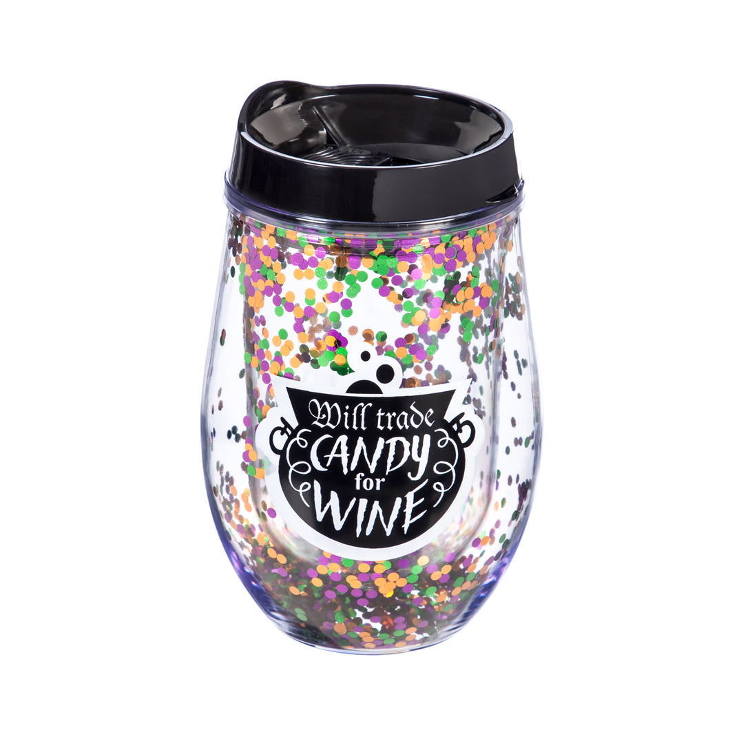 Double Wall Glitter Halloween Tumbler, 10oz