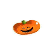 Load image into Gallery viewer, Ceramic Jack O&#39;Lantern Plate, 6.25in
