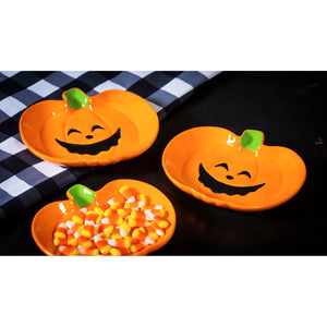 Ceramic Jack O'Lantern Plate, 6.25in