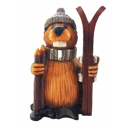 Buddy the Beaver Skiing Figurine