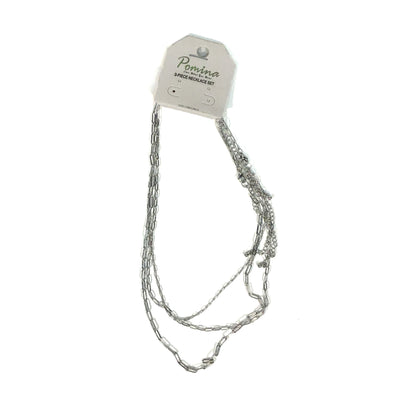 3-Piece Openlink Chain Necklace Set, Silver