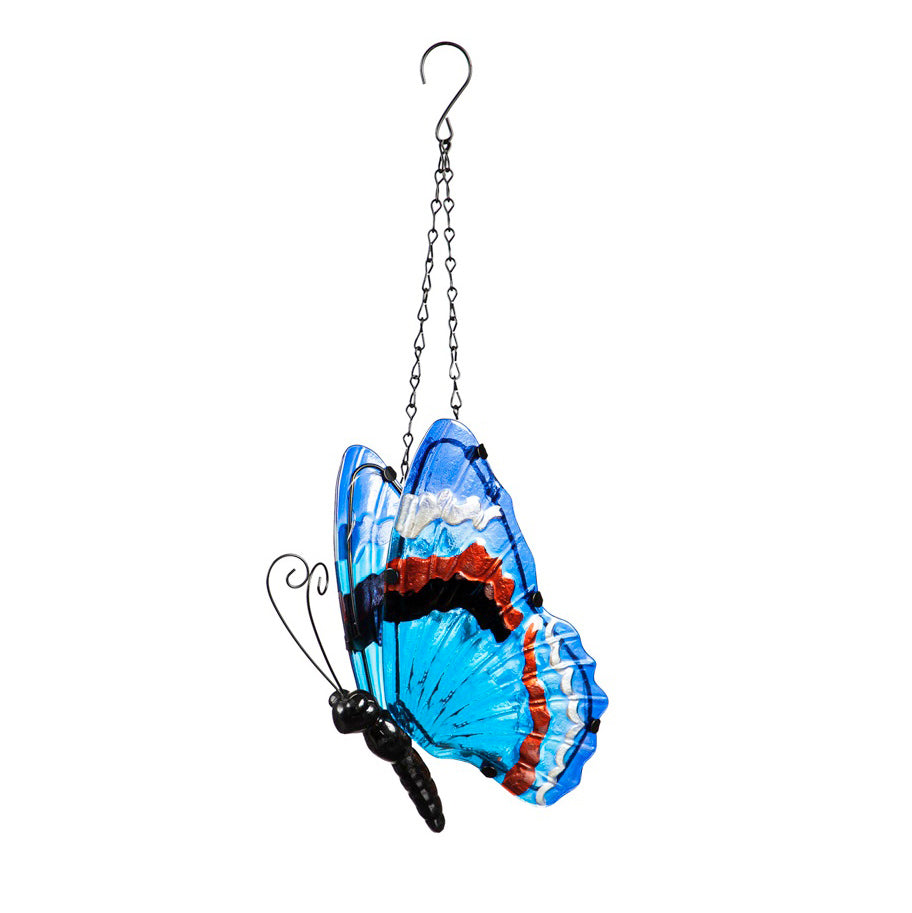 LED Hanging Buttterfly Garden Decor, Blue & Red