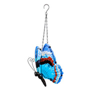 LED Hanging Buttterfly Garden Decor, Blue & Red