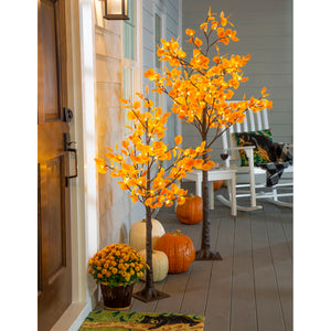 Lighted In/Outdoor Fall Eucalyptus Tree, 4ft