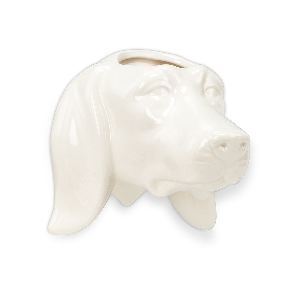 Pot, 1.5in, Ceramic, Dachshund Head Wall Planter