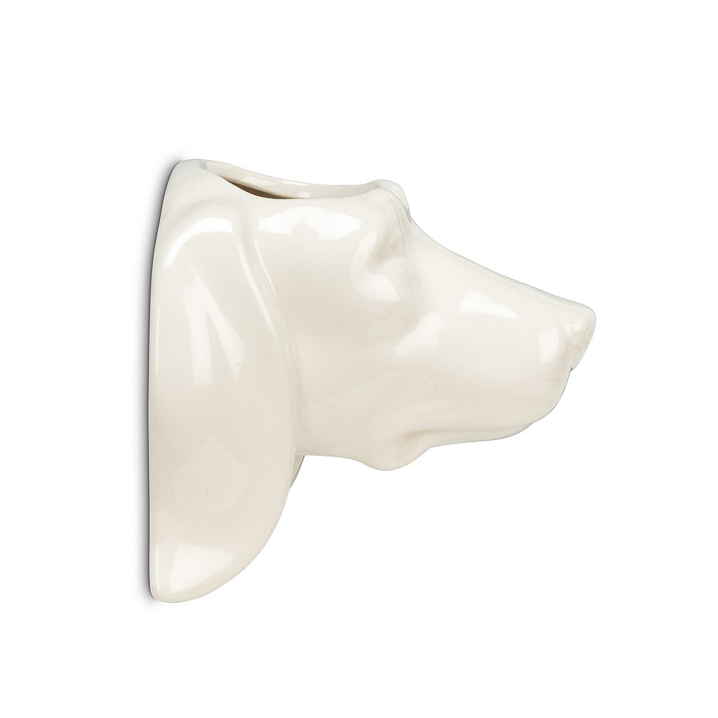 Pot, 1.5in, Ceramic, Dachshund Head Wall Planter