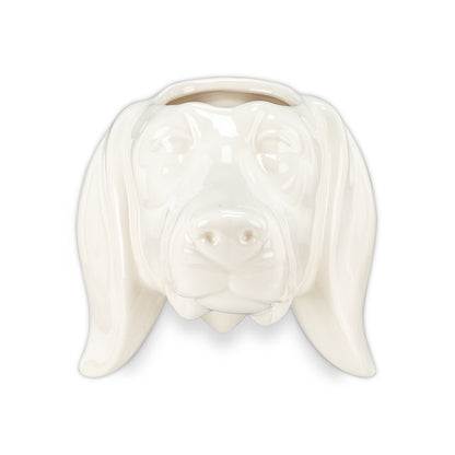 Pot, 1.5in, Ceramic, Dachshund Head Wall Planter