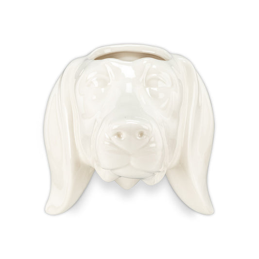 Pot, 1.5in, Ceramic, Dachshund Head Wall Planter