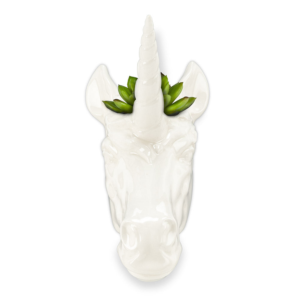 Pot, 1.5in, Ceramic, Unicorn Head Wall Planter