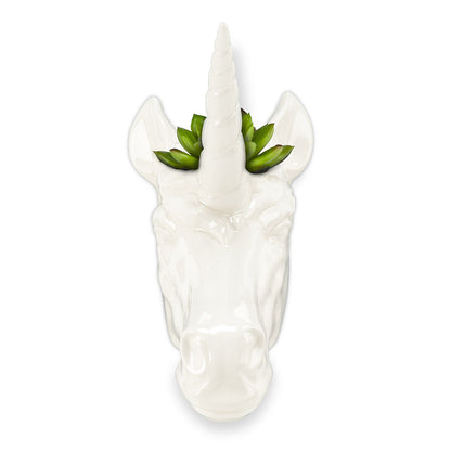 Pot, 1.5in, Ceramic, Unicorn Head Wall Planter