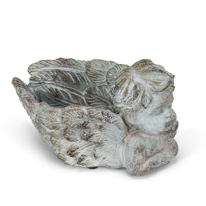 Pot, 3in, Cement, Resting Cherub