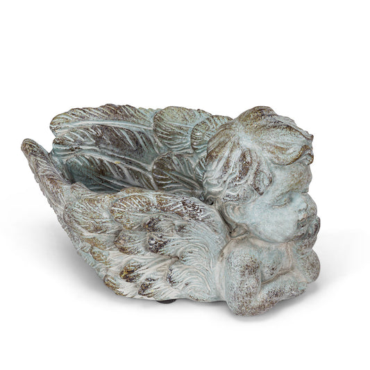 Pot, 3in, Cement, Resting Cherub