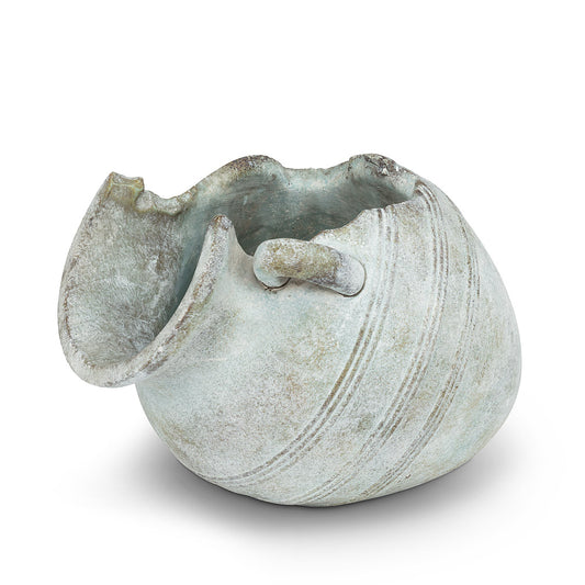 Planter, Cement, Tipped Broken Urn