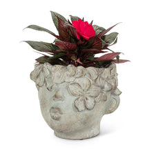 Load image into Gallery viewer, Planter, Cement, Kissing Face, Medium
