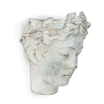Pot, 4in, Cement, Goddess Head Wall Planter