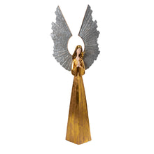 Load image into Gallery viewer, Golden Angel Metal Statue with Praying Hands, 36in
