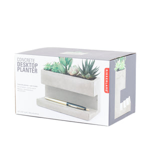 Planter, 6in, Concrete, Desktop Organizer