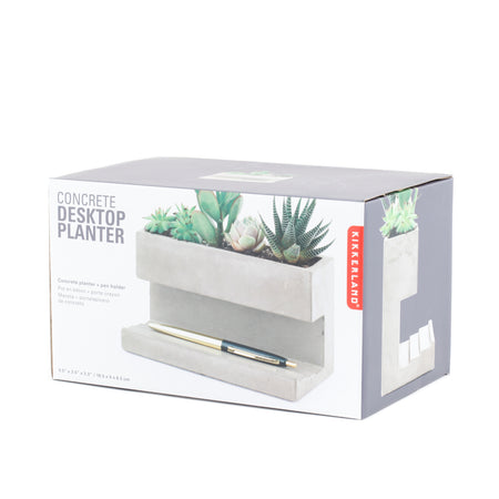 Planter, 6in, Concrete, Desktop Organizer