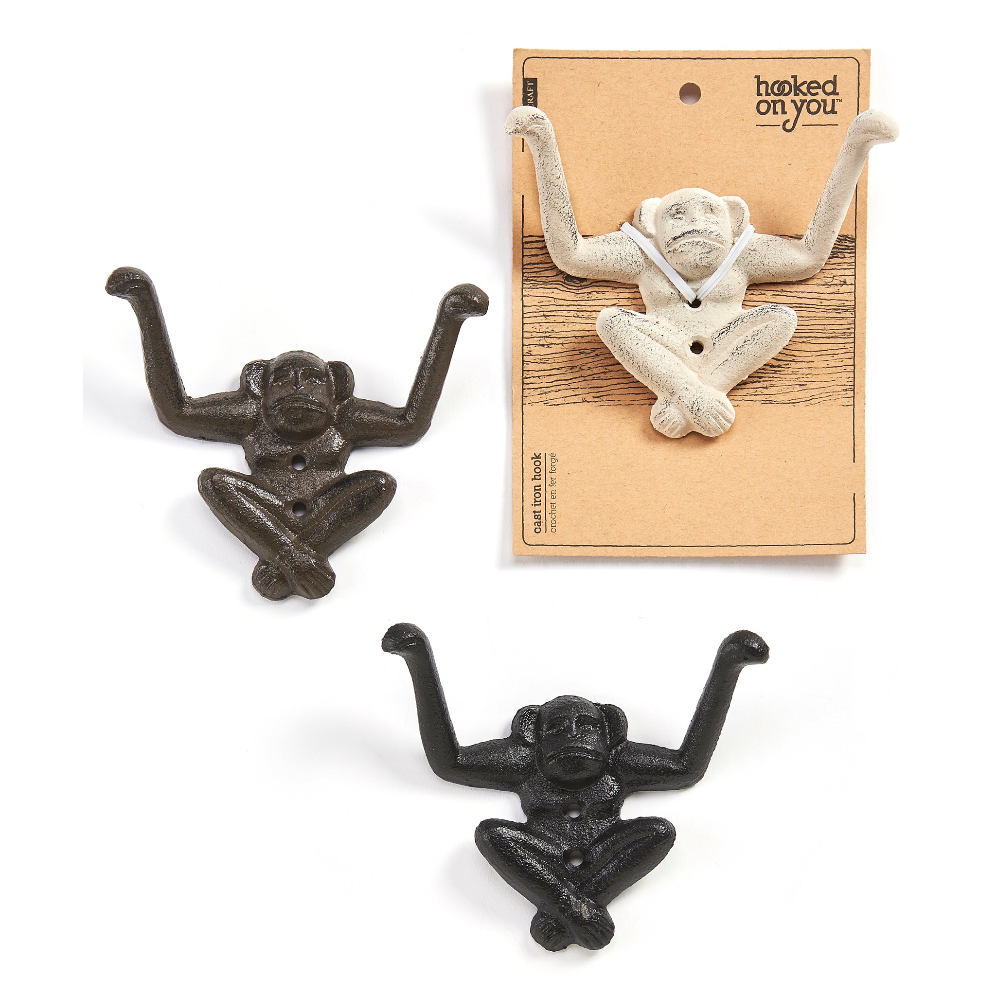 Cast Iron Monkey Double Wall Hook, 3 Styles – Floral Acres