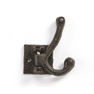 Cast Iron Double Wall Hook with Swivel, 3 Styles