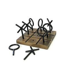 Load image into Gallery viewer, Metal &amp; Wood Tic Tac Toe Table Decor
