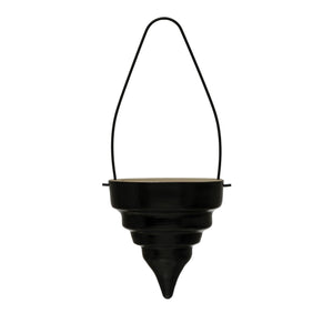 Planter, 7in, Terracotta, Black Hanging Cone