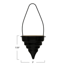 Load image into Gallery viewer, Planter, 7in, Terracotta, Black Hanging Cone
