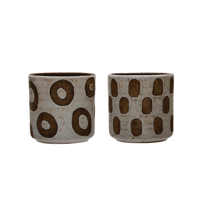 Pot, 4in, Terracotta, Distressed, 2 Styles