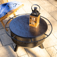 Load image into Gallery viewer, Hammered Iron Fire Pit Table Top/Cover, 24in dia
