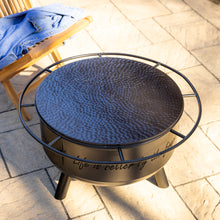 Load image into Gallery viewer, Hammered Iron Fire Pit Table Top/Cover, 24in dia
