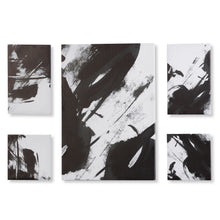 Load image into Gallery viewer, Black &amp; White Abstract Canvas Prints, Set of 5
