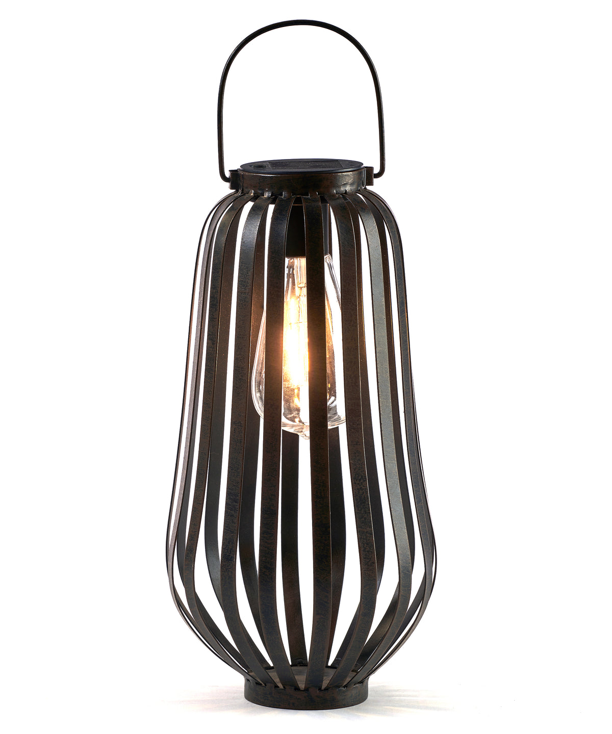 Black/Bronze Solar Lantern with Bulb