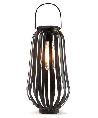Black/Bronze Solar Lantern with Bulb